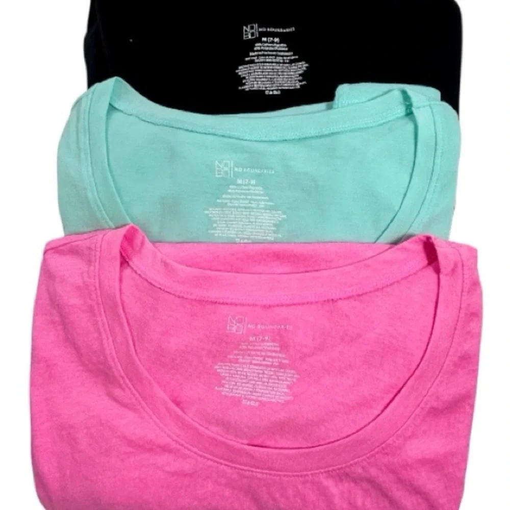Set of 3 No Boundaries Women’s Basic Tee Bundle– Black, Mint, Pink –Size M (7-9) - Picture 6 of 6